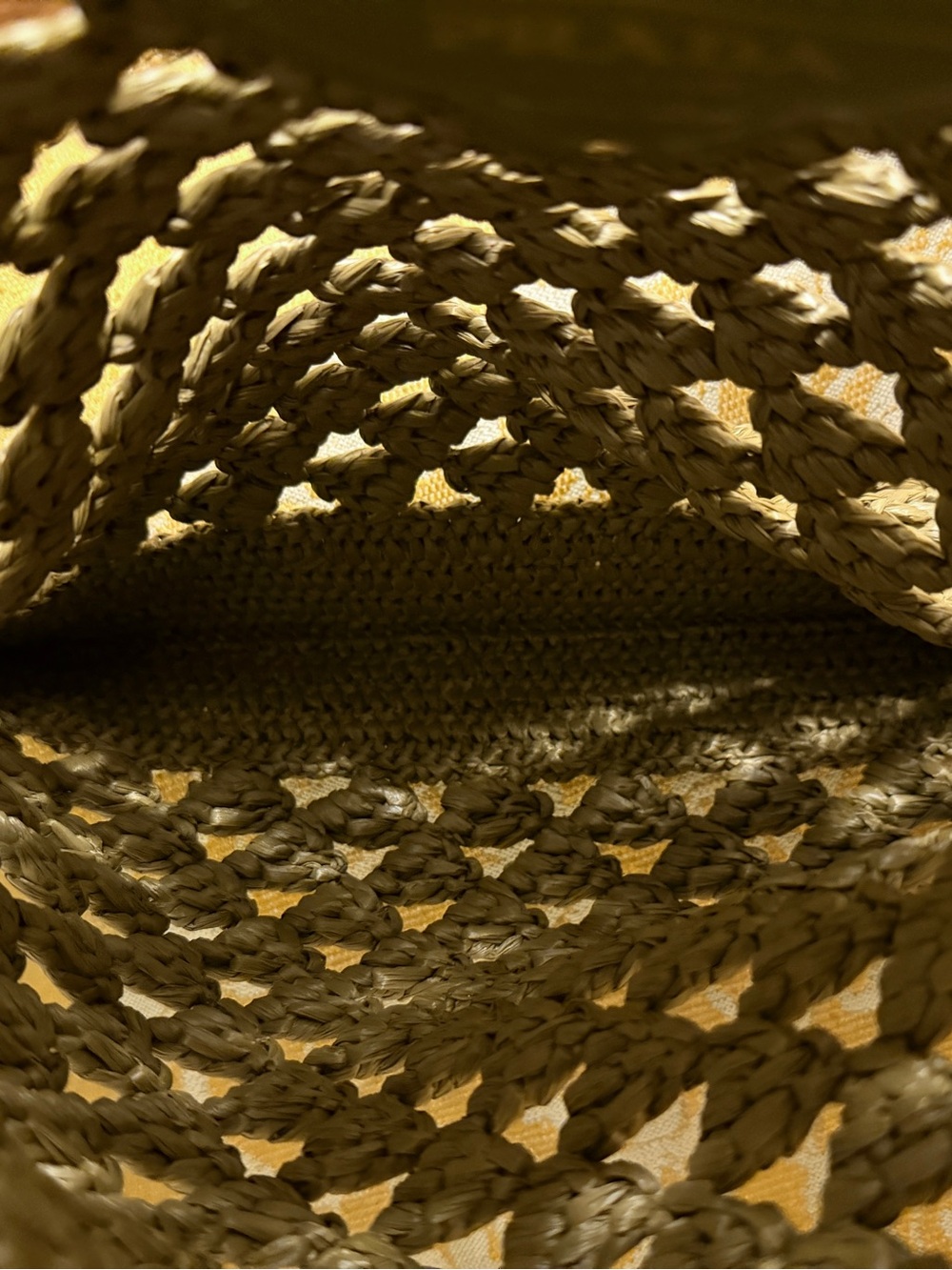 Authentic Prada Raffia Olive Green Crochet Tote Bag - Picture 16 of 16